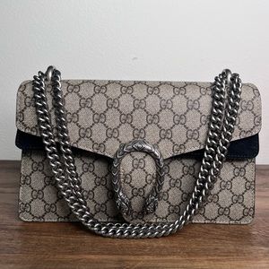 Gucci GG Supreme Monogram Small Dionysus Shoulder Bag Black
